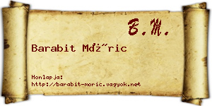 Barabit Móric névjegykártya